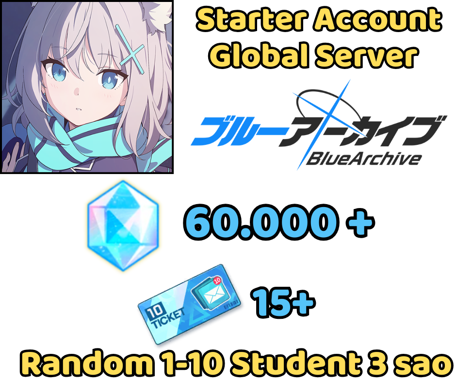 Blue Archive - Máy chủ quốc tế - 60000+ pyroxene